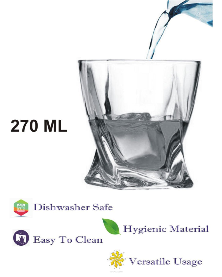 Weighted Bottom Whiskey Glasses | 270ml | 4 x 4 inches