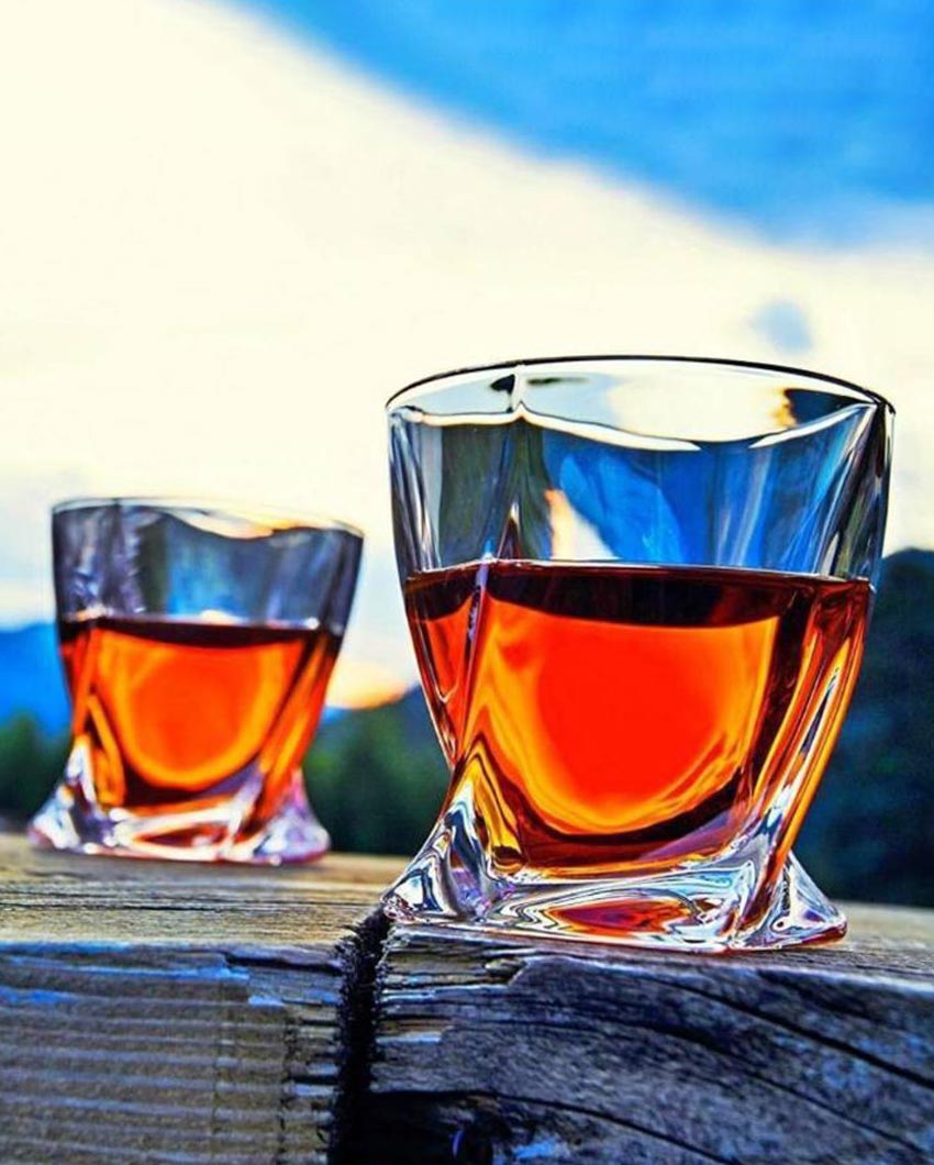 Weighted Bottom Whiskey Glasses | 270ml | 4 x 4 inches