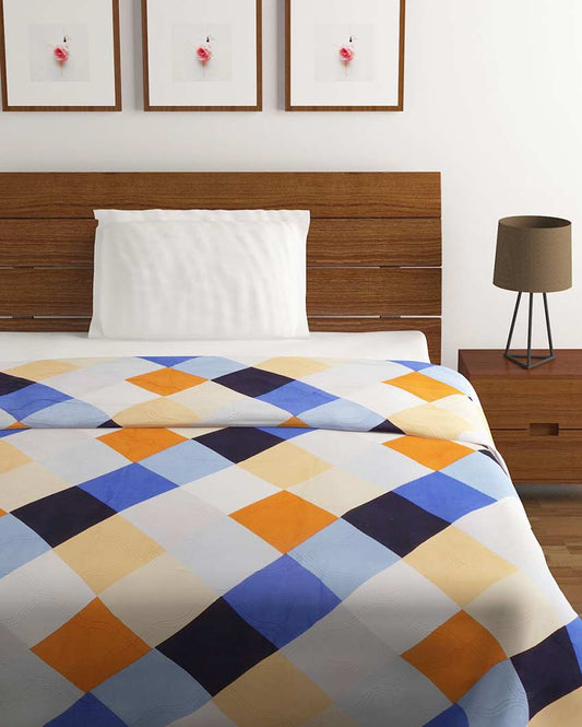 Big Check Printed Comforter Single Bed