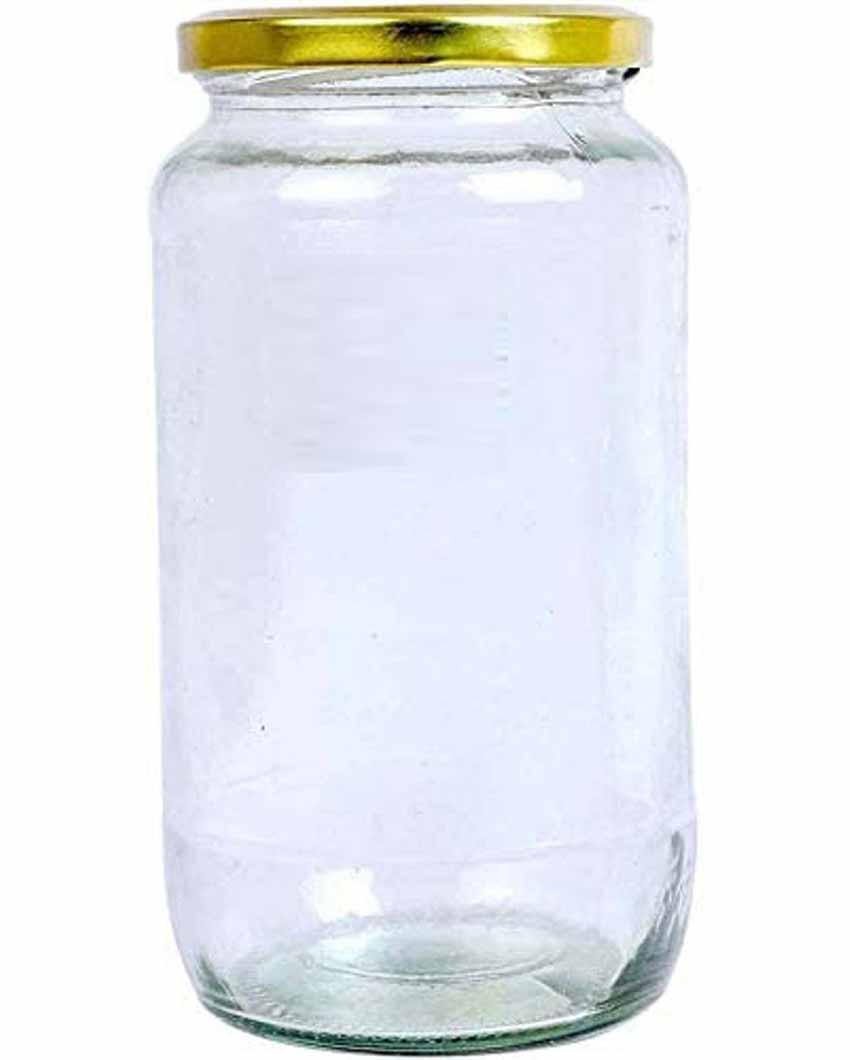 Durable Somil Clear Glass Jar for Home Kitchen Organization | 1000 ML | 4 x 4 inches