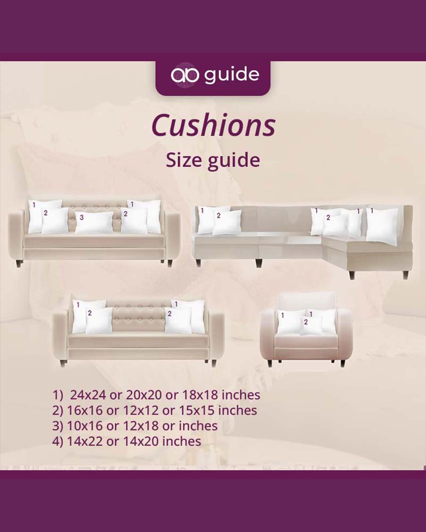 Embroidery Cotton Slub Square Cushion Cover | 16 x 16 inches , 18 x 18 inches , 20 x 20 inches