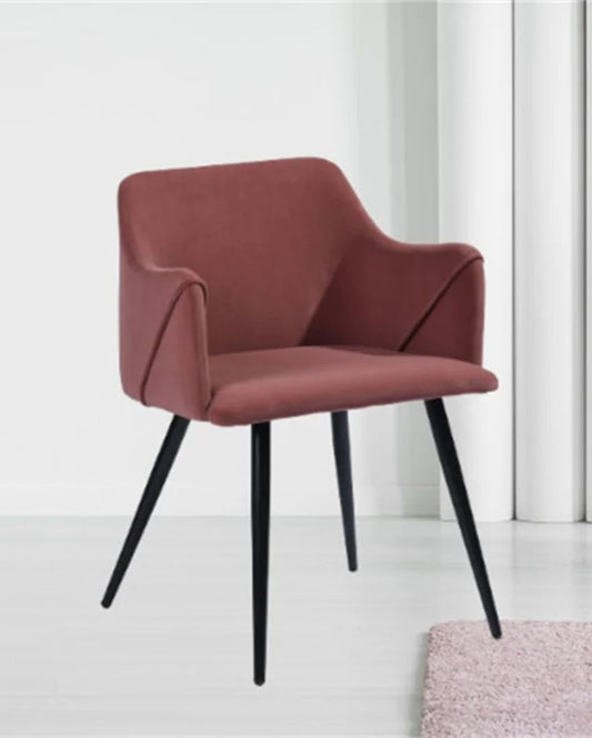 Hanner Velvet Seat Accent Metal Chair Pink