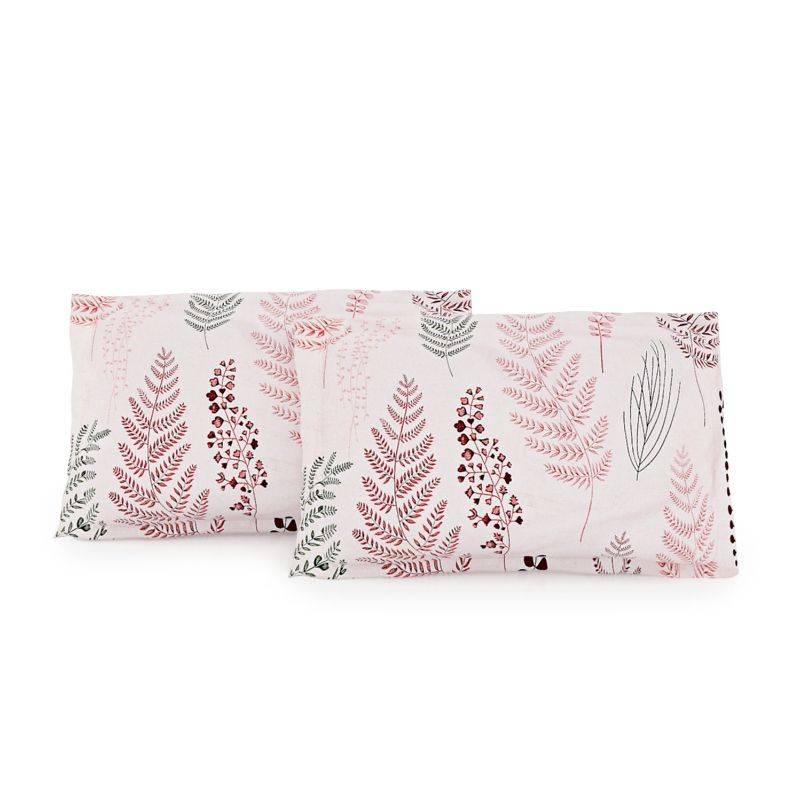 Light Pink Floral Light Print Cotton Bedding Set Double Size