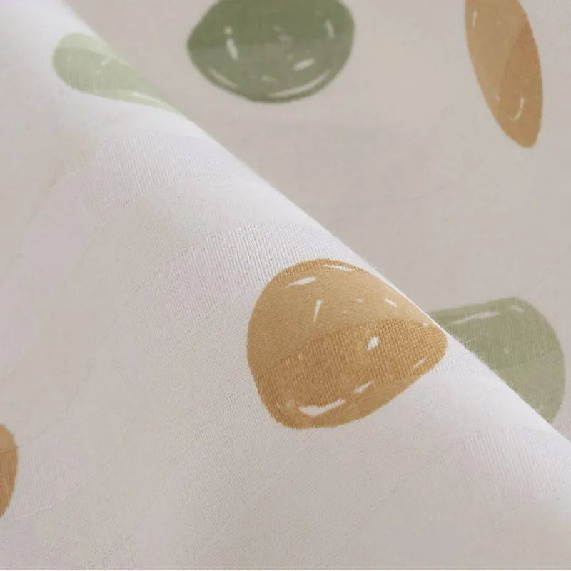 Dark Green Motifs Exclusive Print Cotton Satin Bedding Set Double Size