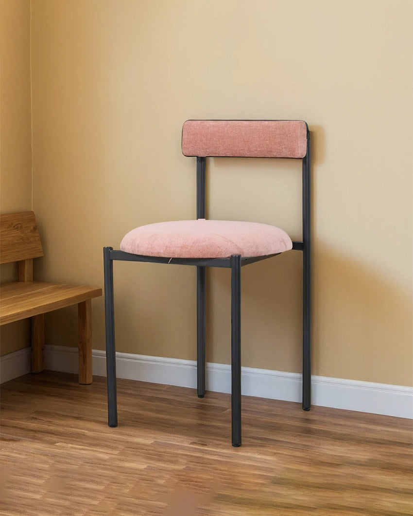 Minicoy Dining Chair Peach Modern Rocking Chair With Durable Metal Frame | 16 x 16 x 31 inches