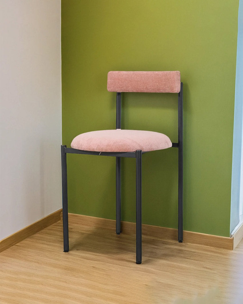 Minicoy Dining Chair Peach Modern Rocking Chair With Durable Metal Frame | 16 x 16 x 31 inches