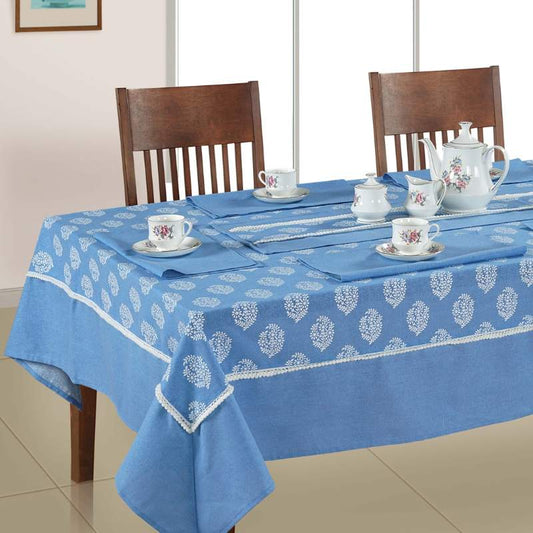Blue Combo Set Dinning Table Runner with Napkins Default Title
