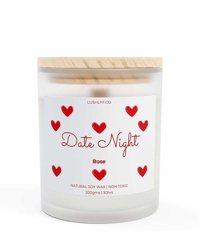 Date Night Valentine’s Rose Soy Wax Candle | 3 x 4 inches | 200ml