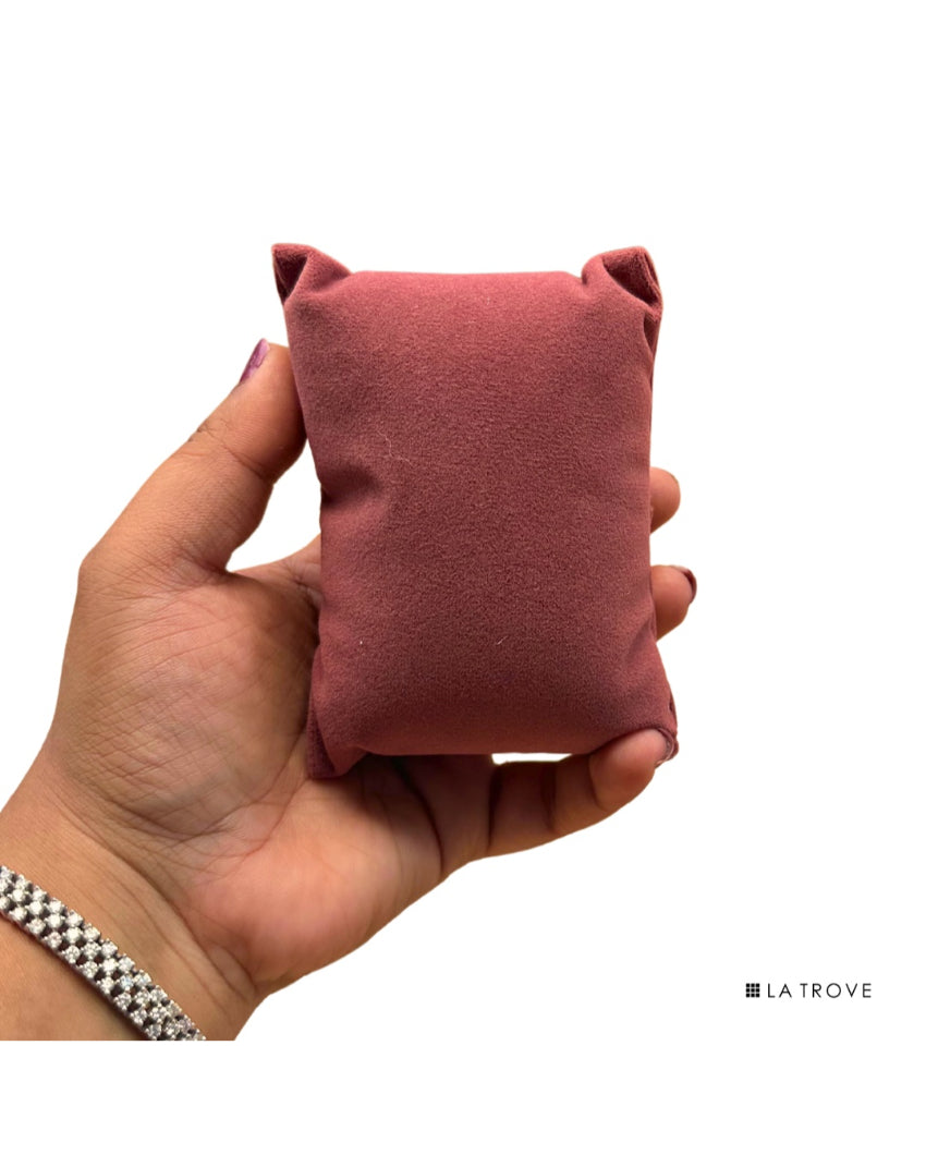 Luxury Dark pink Velvet Watch Organizer Pillows | 4 x 2 inches