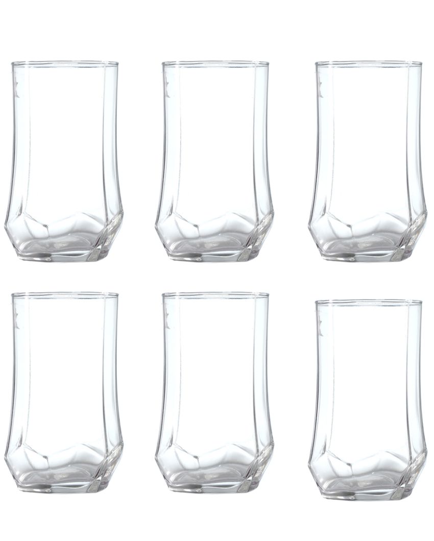 Regular Uses Transparent Water & Juice Glasses | Set Of 6 | 300Ml - Dusaan