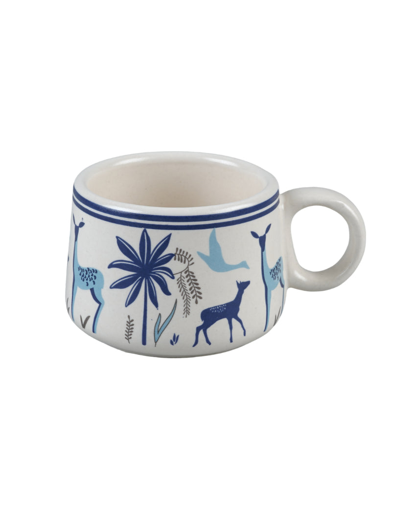 Chic White Geometric Print Cups | Set of 6 | 100ml
