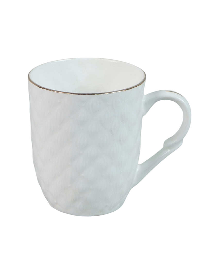 Luxurious Golden Line Embossed Ceramic Mugs | Set of 4 | 200ml