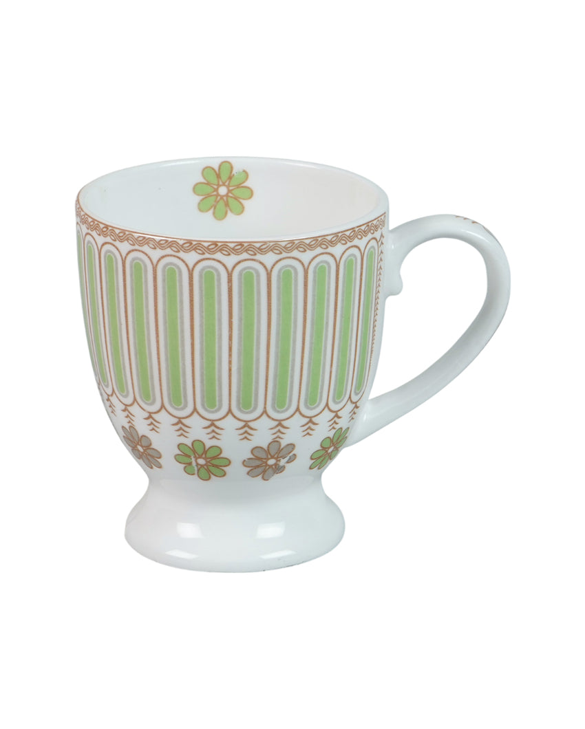 Delicate Ceramic White Rose Print Mugs | Set of 6 | 180ml
