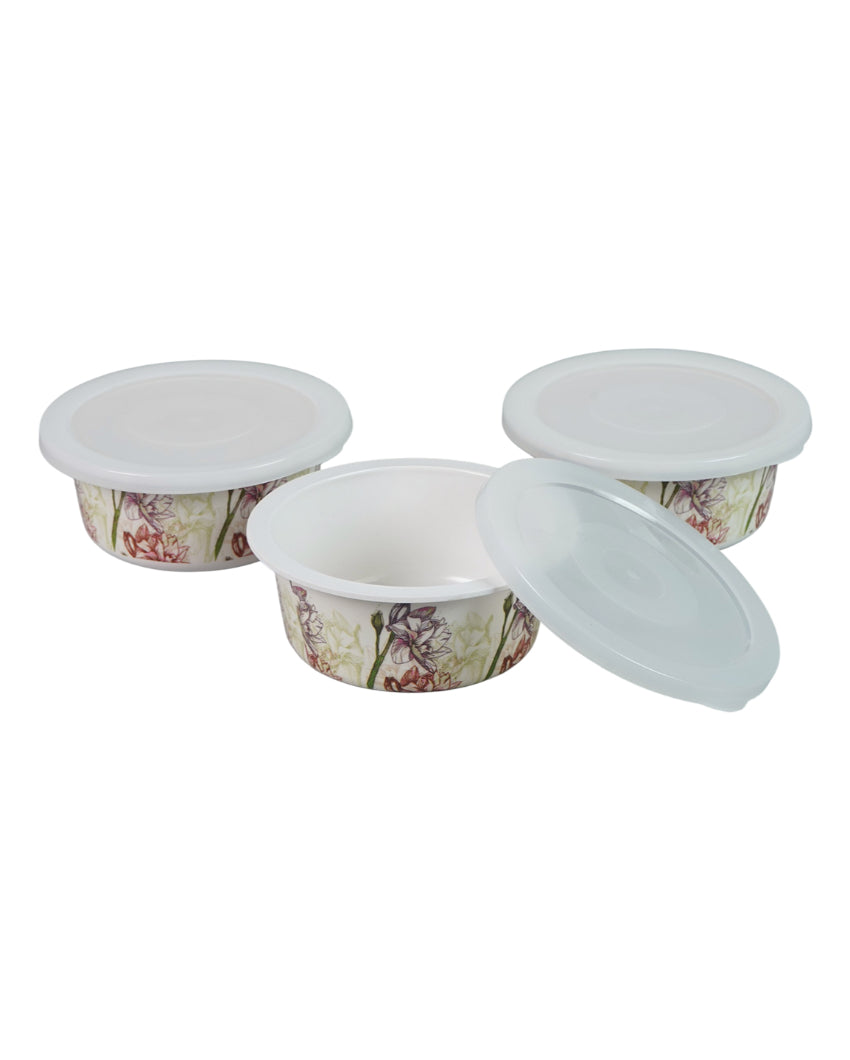 Practical Melamine Airtight Storage Bowls With Tray | Pack of 4