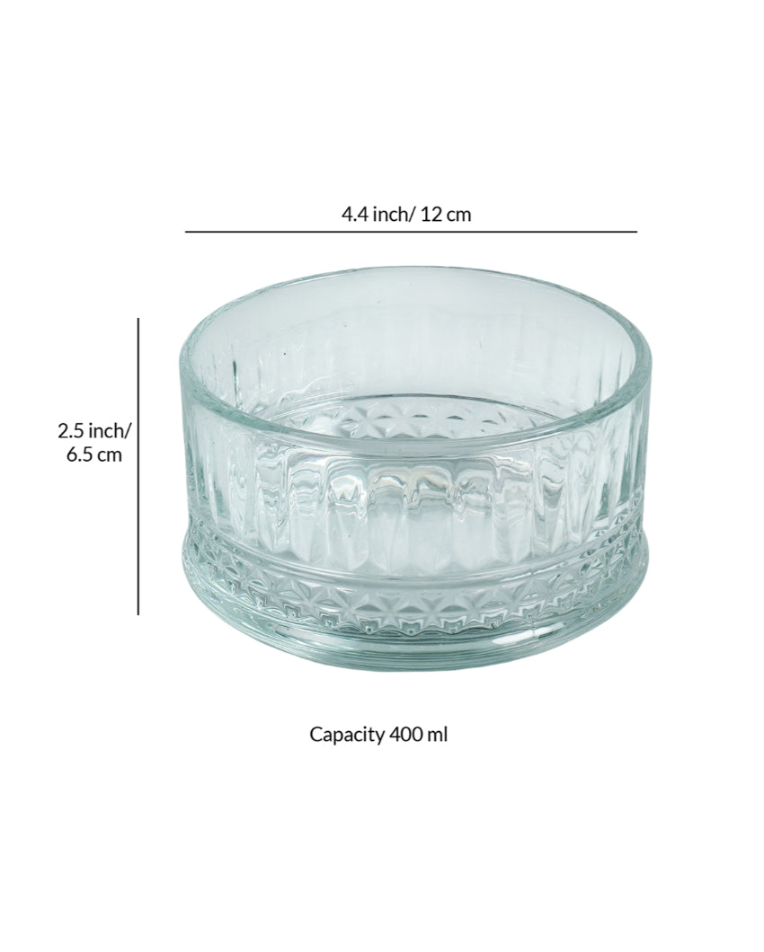 Unique Brick Shaped Tower Design Glass Bowls | Set of 3 | 400ml