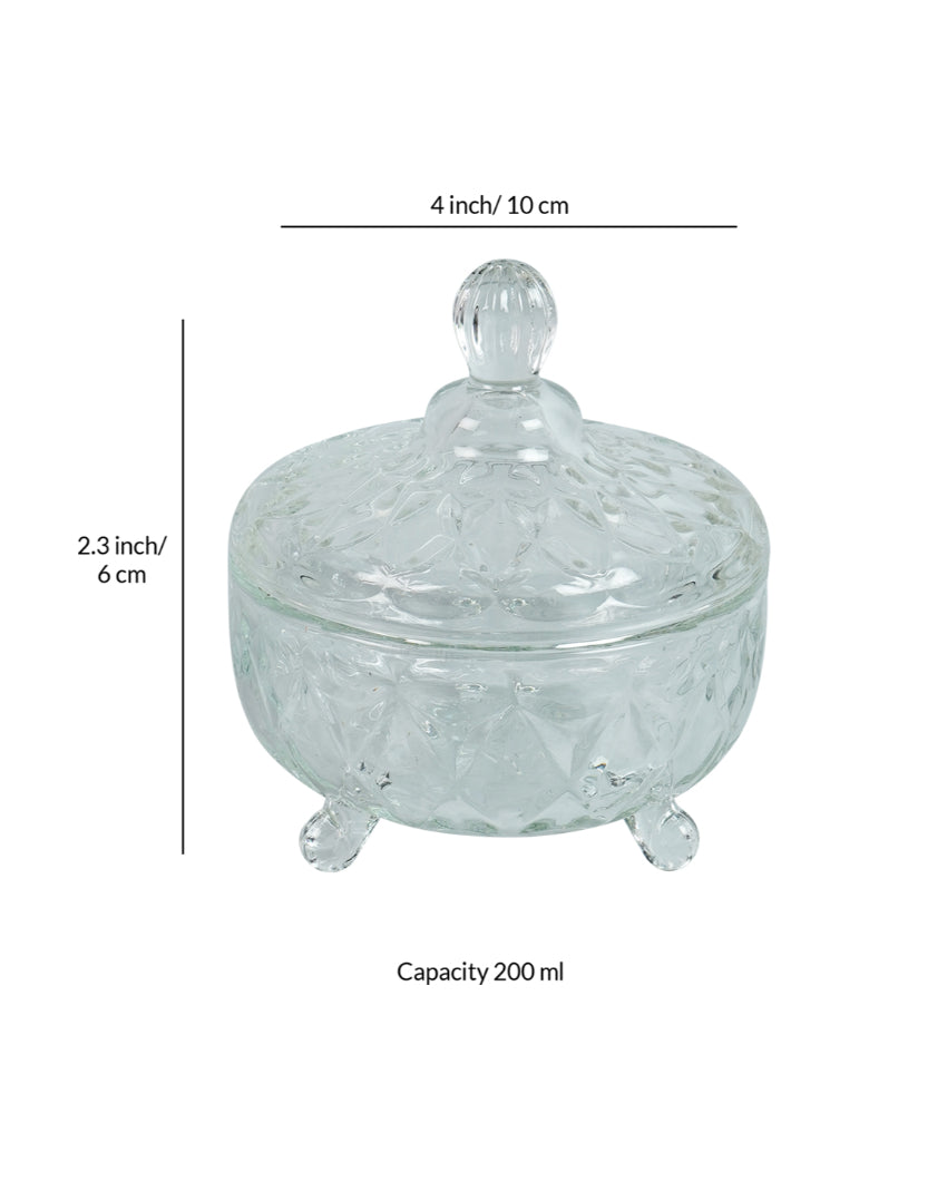 Modern Brick Shaped Glass Serving Bowls | Set of 2 | 200ml