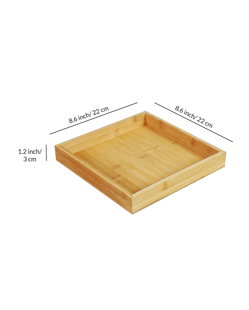 Elegant Glass Dry Fruit Serving Bowls With Wooden Tray | Pack of 5