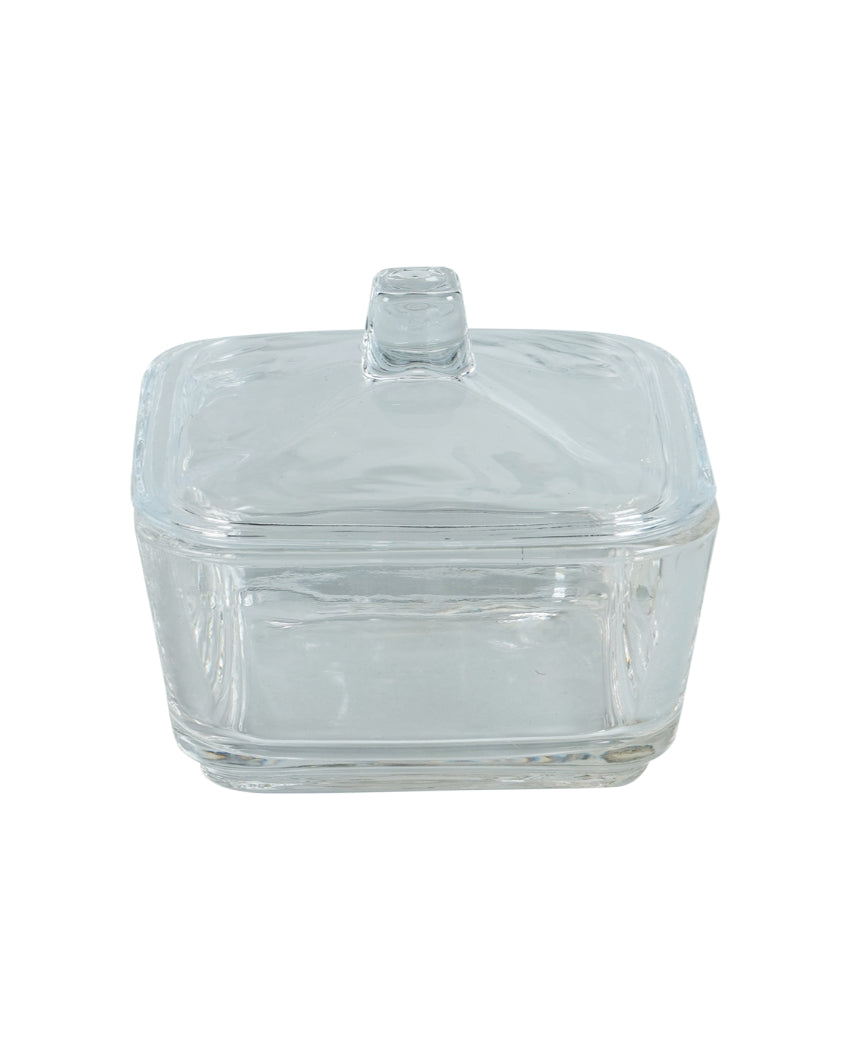 Elegant Glass Dry Fruit Serving Bowls With Wooden Tray | Pack of 5