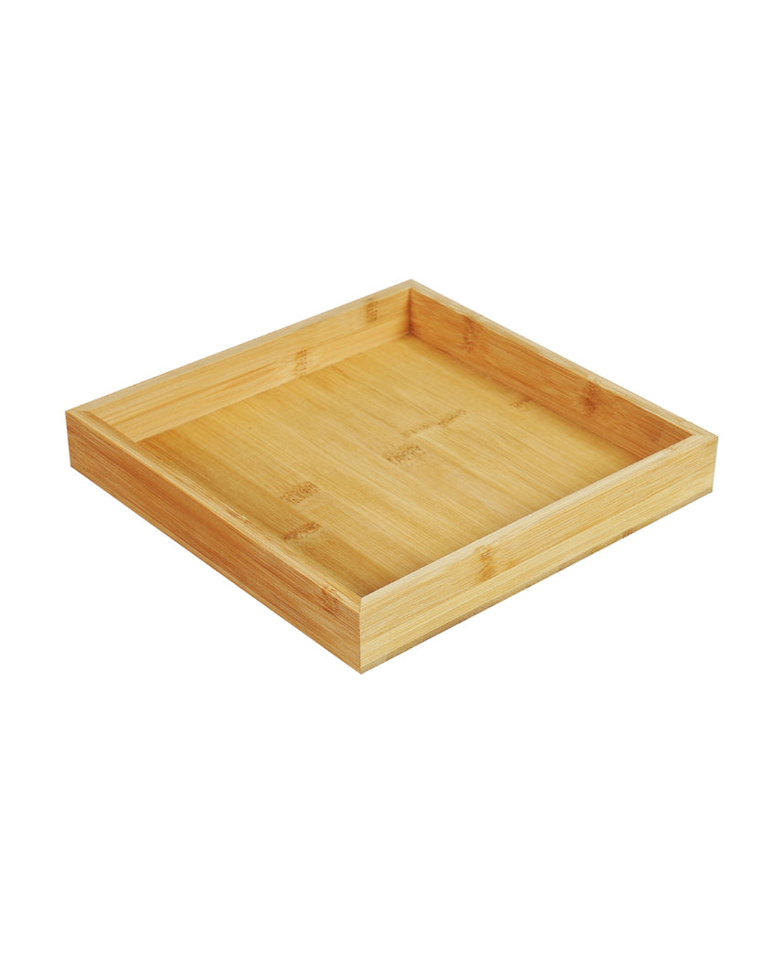 Elegant Glass Dry Fruit Serving Bowls With Wooden Tray | Pack of 5
