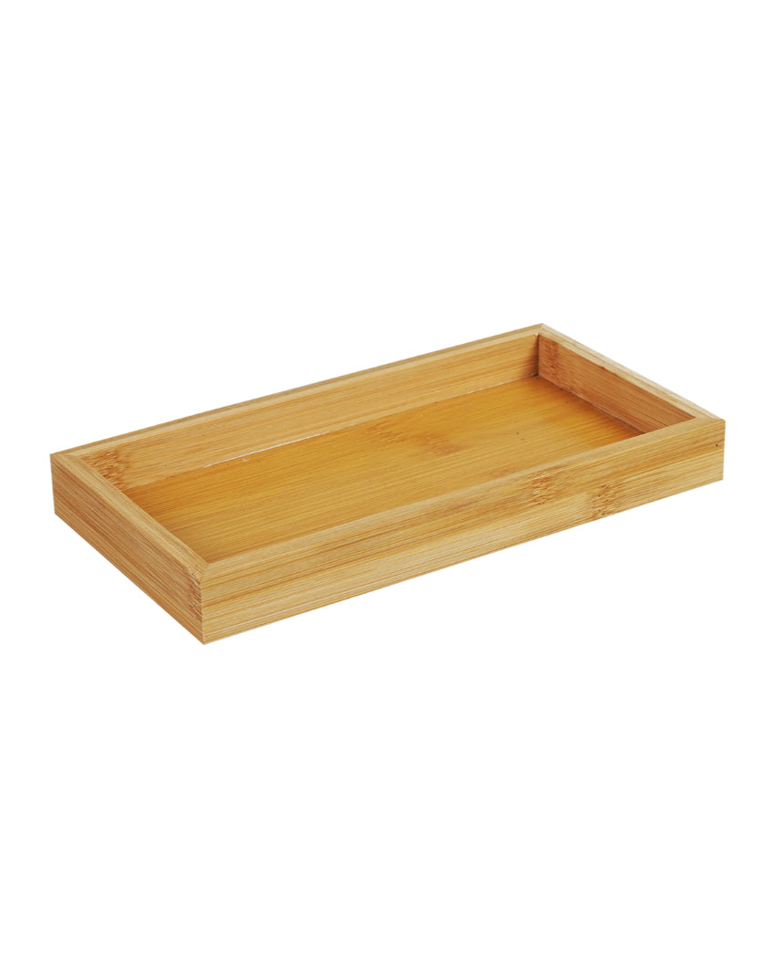 Compact Glass Dry Fruit Serving Bowls With Wooden Tray | Pack of 3
