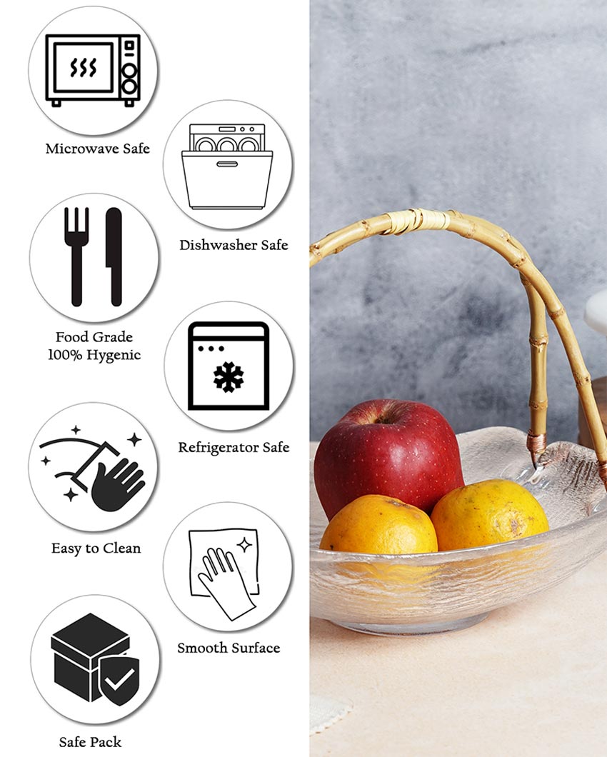 Sleek Rectangular Glass Serving Bowl | Set of 1 | 400ml