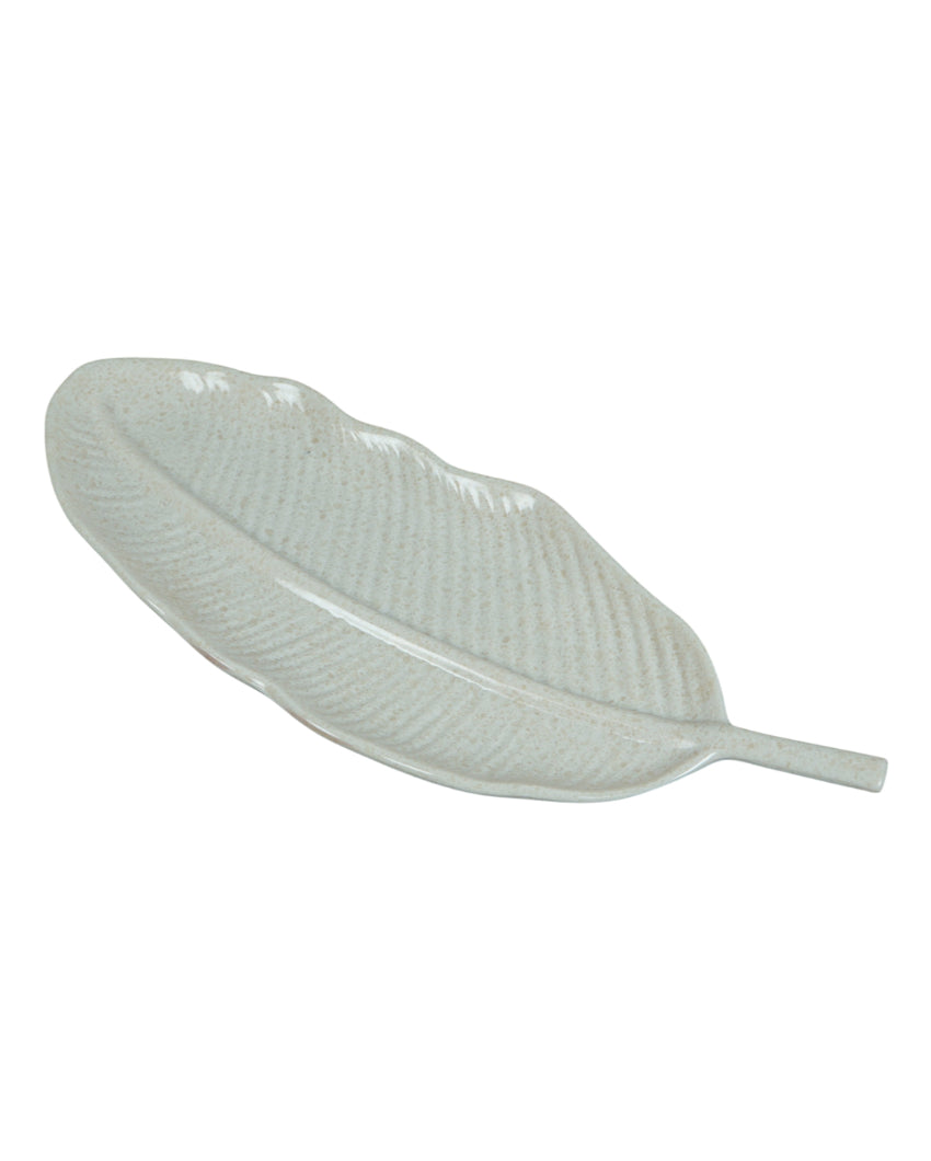 Stylish Ceramic Leaf Platter With Dip Bowls | Pack of 6