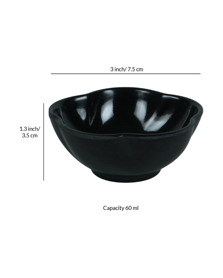 Stylish Ceramic Leaf Platter With Dip Bowls | Pack of 6