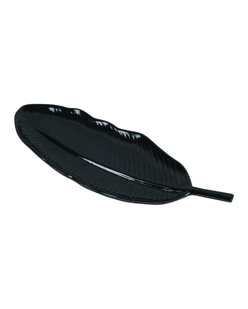 Stylish Ceramic Leaf Platter With Dip Bowls | Pack of 6