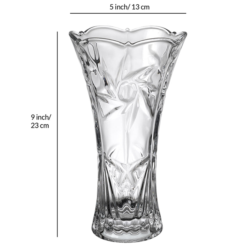 Delicate Flower Cut Crystal Vase Without Flower | 5 x 9 inches