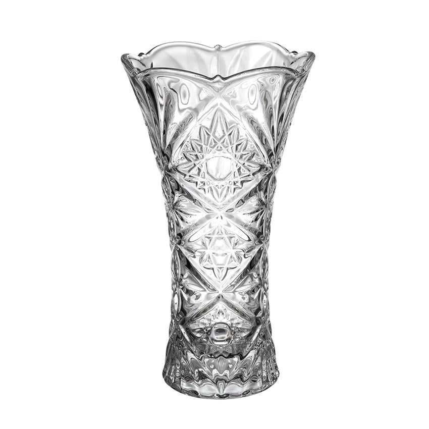 Artistic Tall Geometrical Cut Glass Vase Without Flower | 5 x 9 inches