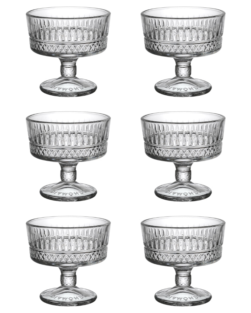 Delightful Glass Ice Cream Serving Bowls | 240ml | Set of 6