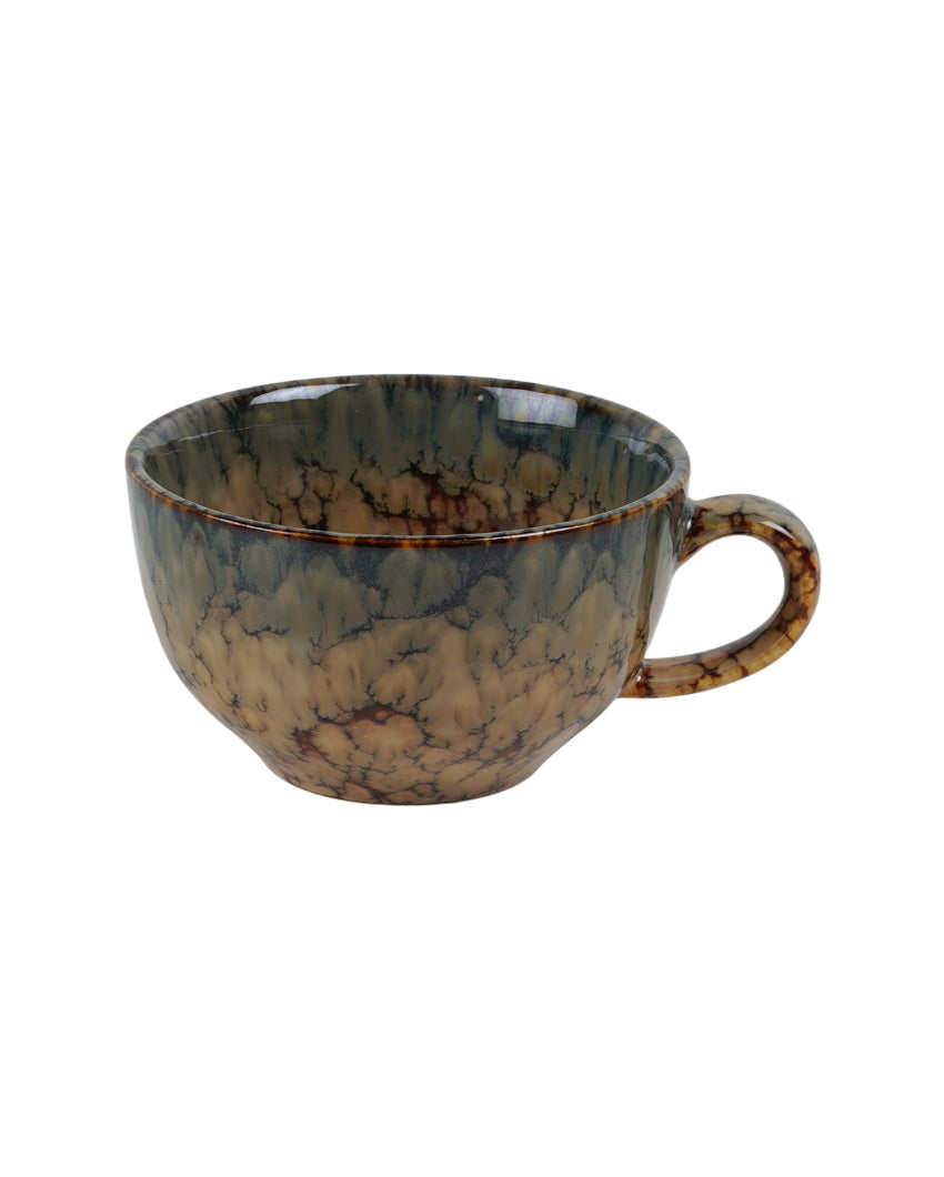Warm Rustic Brown Textured Glossy Soup Mugs | 350ml | Set of 2