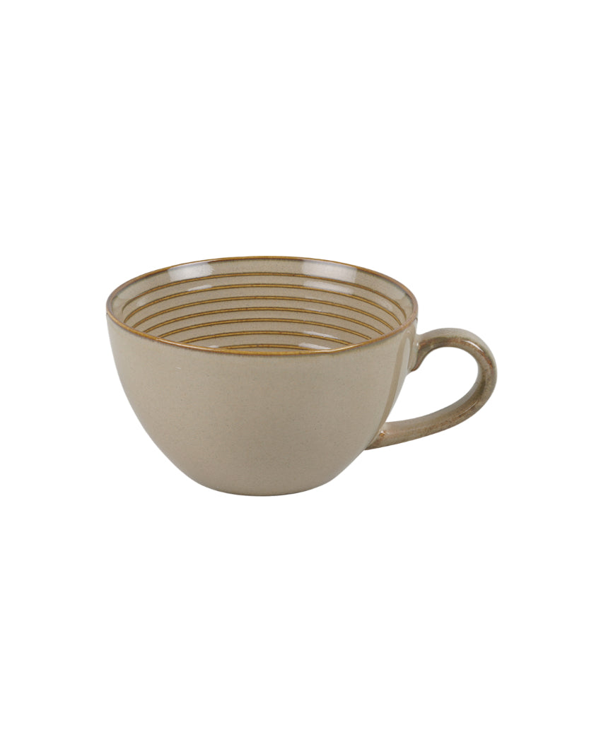 Cozy Cream Ceramic Mug With Matching Tray | Set of 2