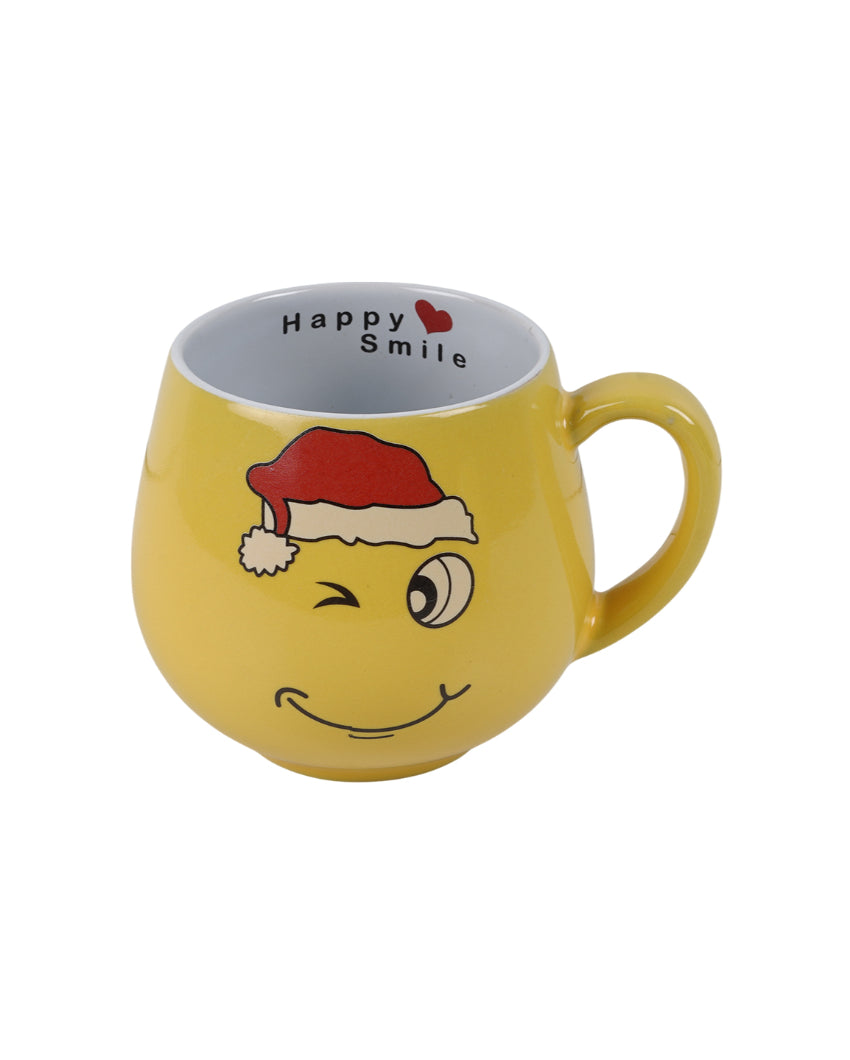 Cheerful Ceramic Yellow Smiley Face Mugs | Set of 2 | 300ml