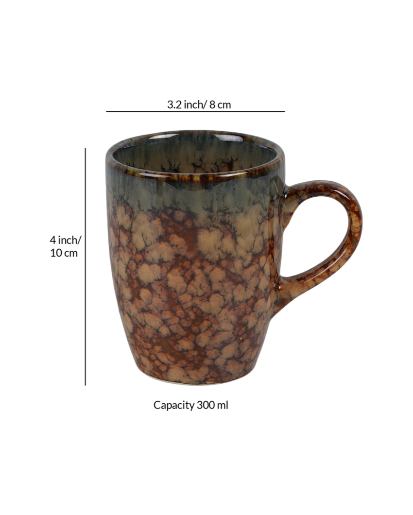 Classic Ceramic Brown Textured Finish Mugs | 300ml