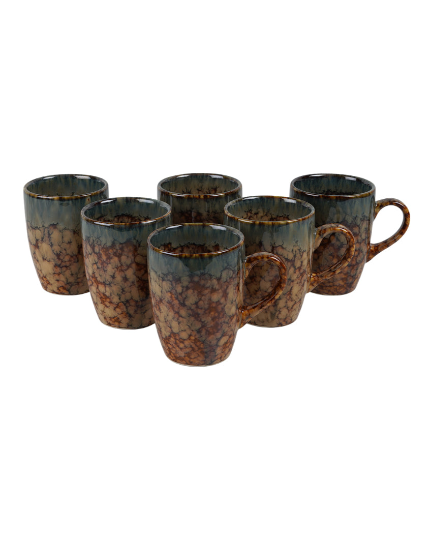 Classic Ceramic Brown Textured Finish Mugs | 300ml