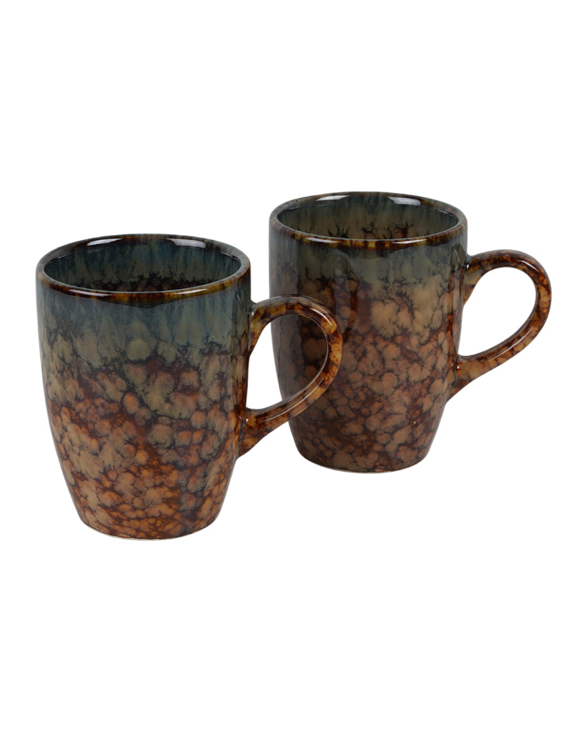 Classic Ceramic Brown Textured Finish Mugs | 300ml