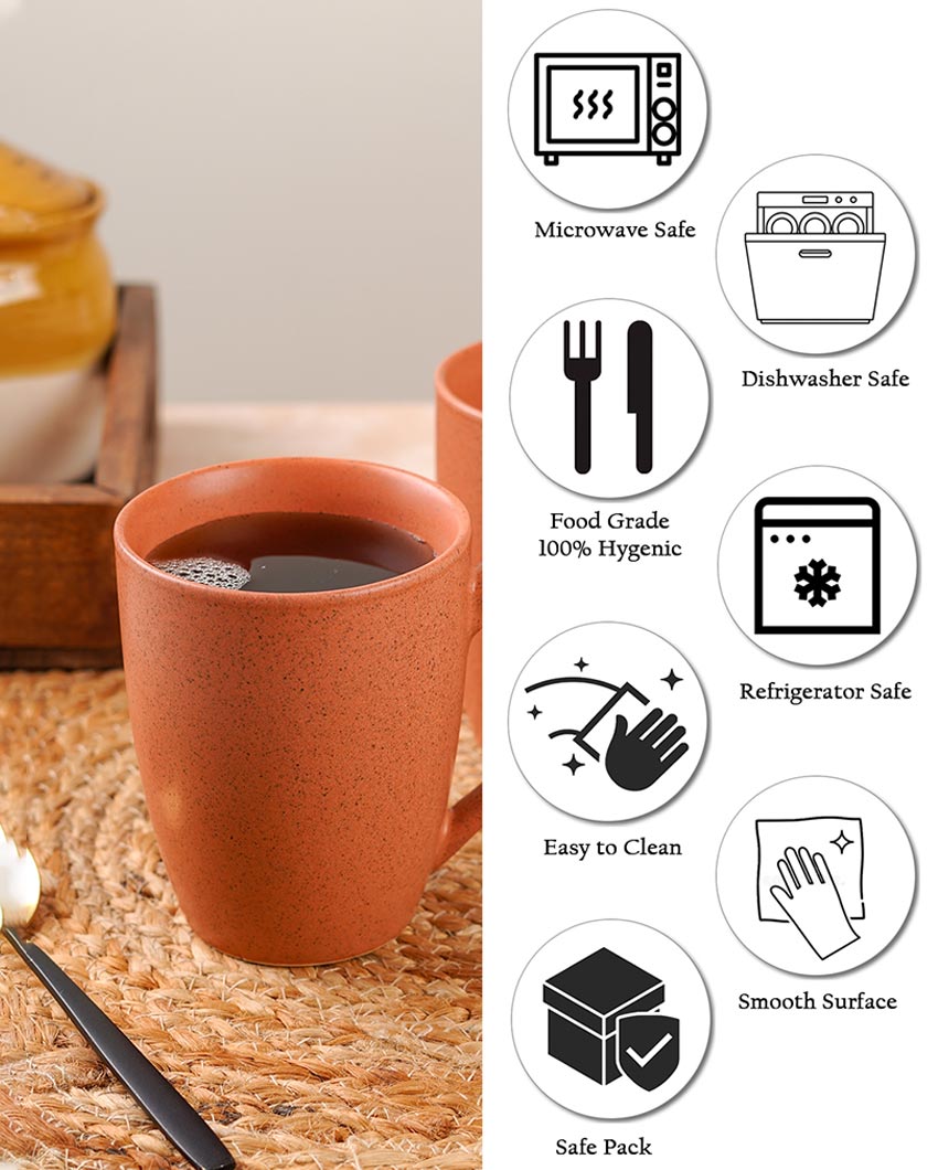Vibrant Ceramic Coral Textured Glossy Mugs | 300ml