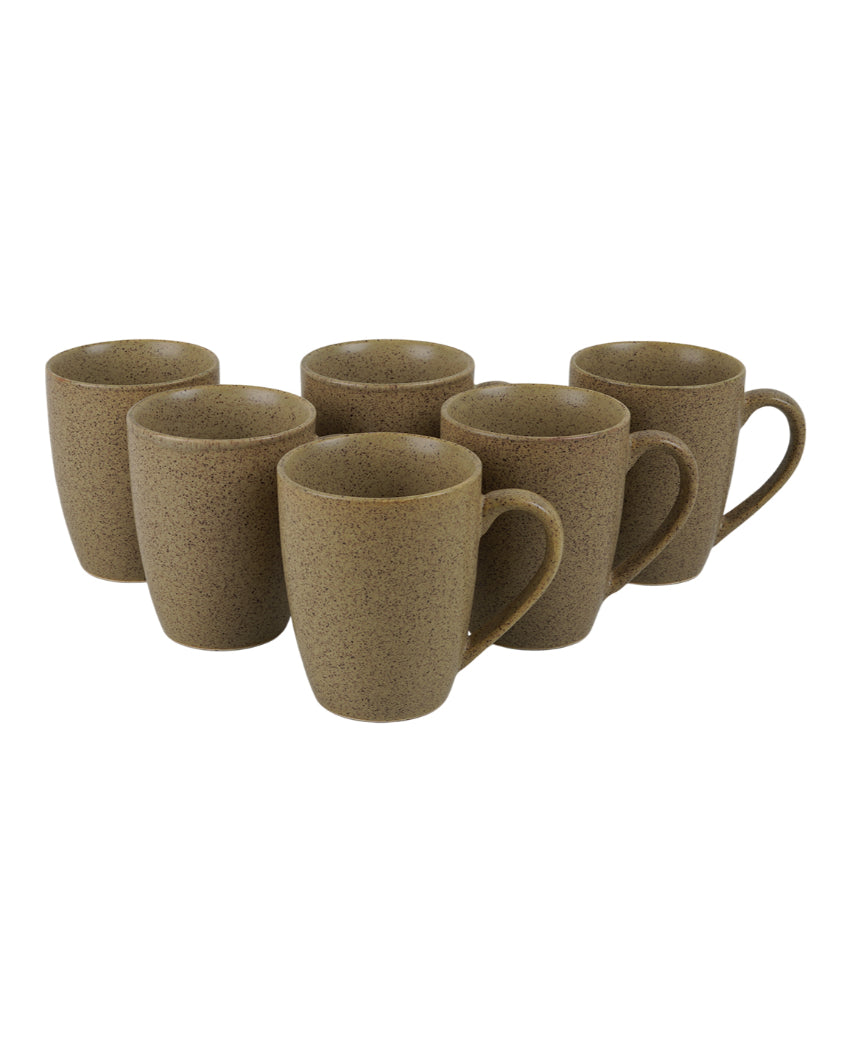 Earthy Ceramic Brown Textured Glossy Mugs | 300ml