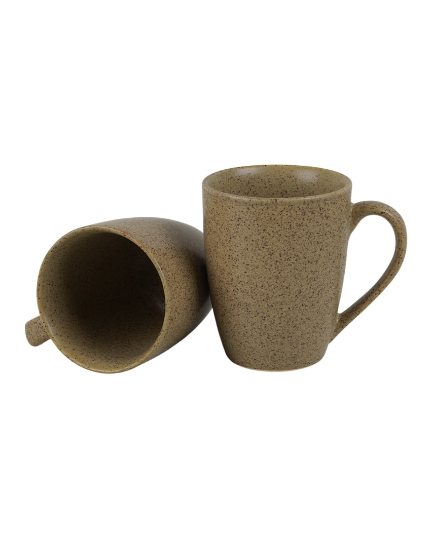 Earthy Ceramic Brown Textured Glossy Mugs | 300ml