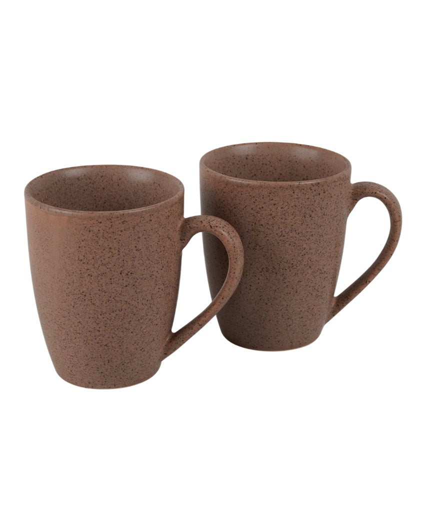 Natural Tone Ceramic Khaki Textured Glossy Mugs | 300ml