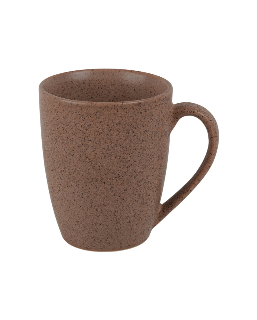 Natural Tone Ceramic Khaki Textured Glossy Mugs | 300ml