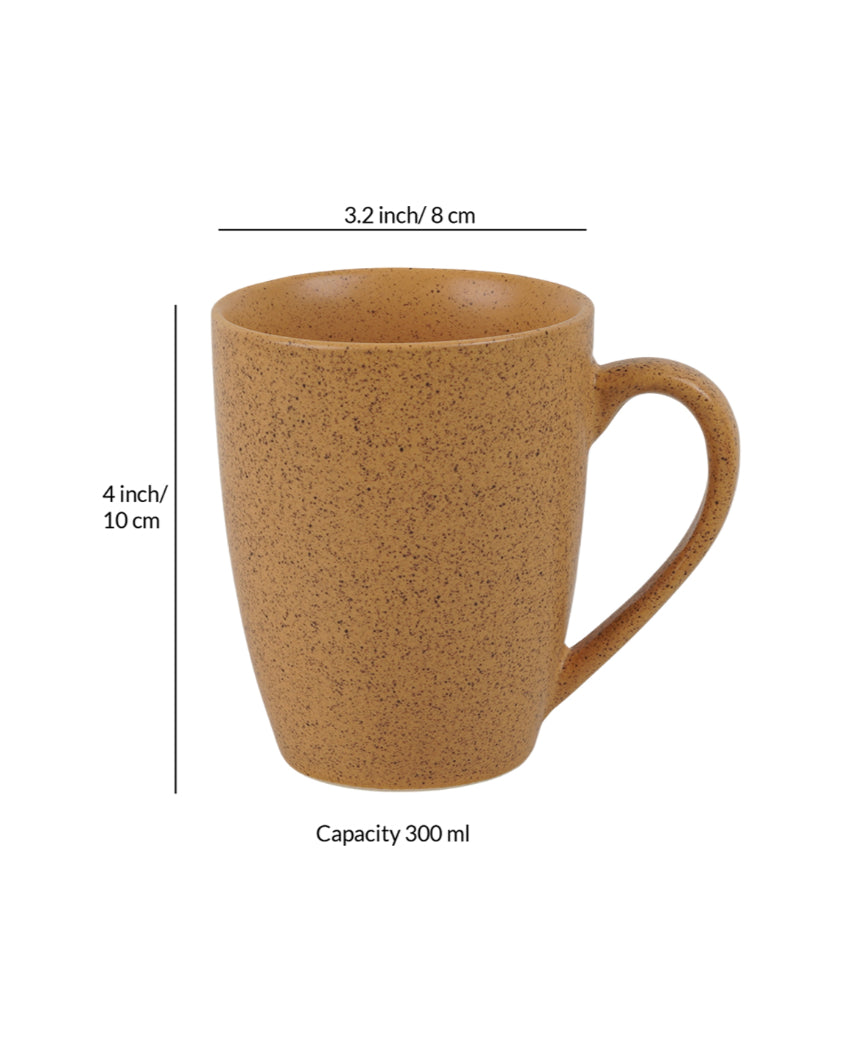 Bold Ceramic Mustard Yellow Textured Glossy Mugs | 300ml
