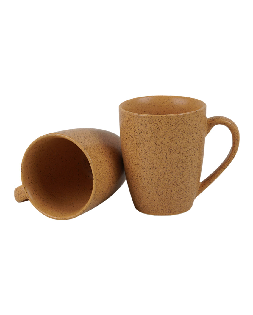Bold Ceramic Mustard Yellow Textured Glossy Mugs | 300ml