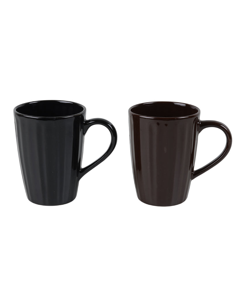 Artistic Ceramic Multi Colored Liner Designed Mugs | Set of 6 | 300ml