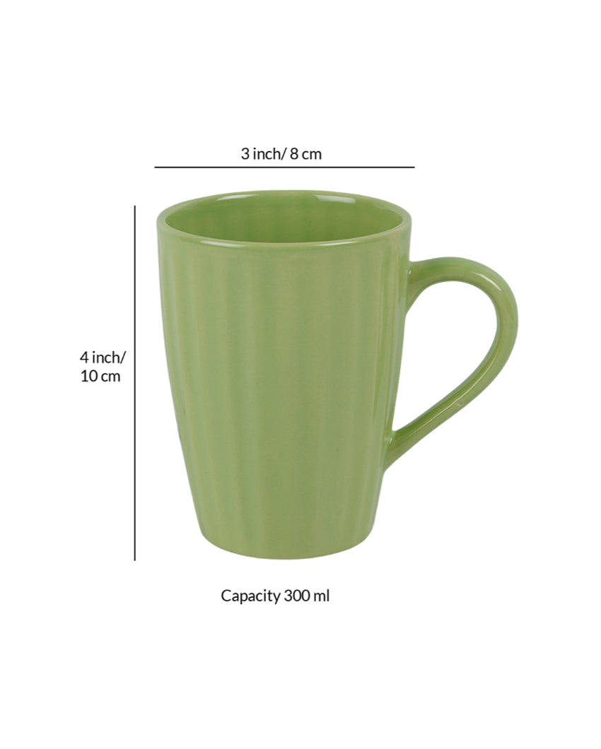 Monochrome Ceramic Liner Designed Mugs | Set of 2 | 300ml