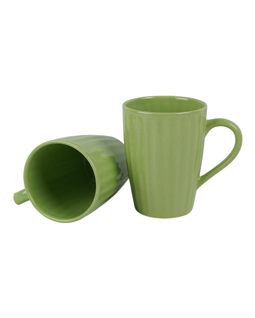 Monochrome Ceramic Liner Designed Mugs | Set of 2 | 300ml