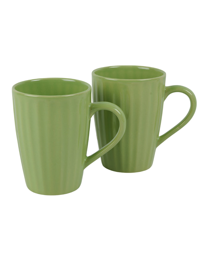 Monochrome Ceramic Liner Designed Mugs | Set of 2 | 300ml
