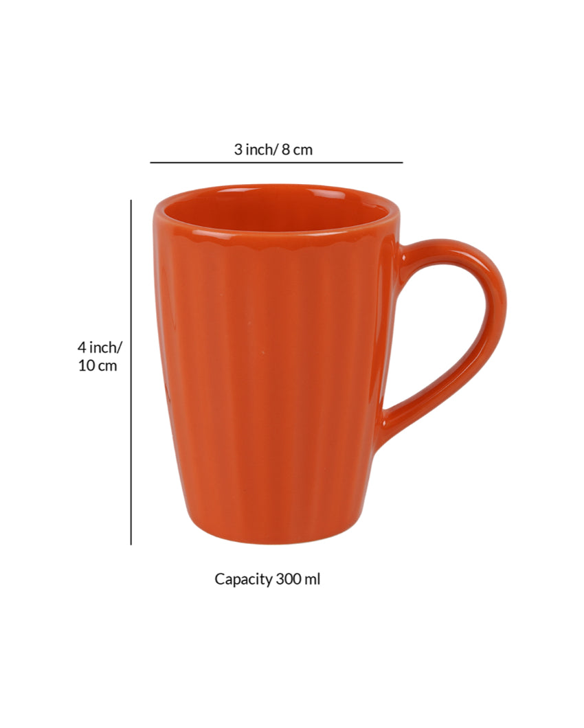 Monochrome Ceramic Liner Designed Mugs | Set of 2 | 300ml