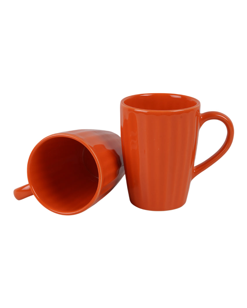 Monochrome Ceramic Liner Designed Mugs | Set of 2 | 300ml